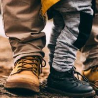 man and child's legs